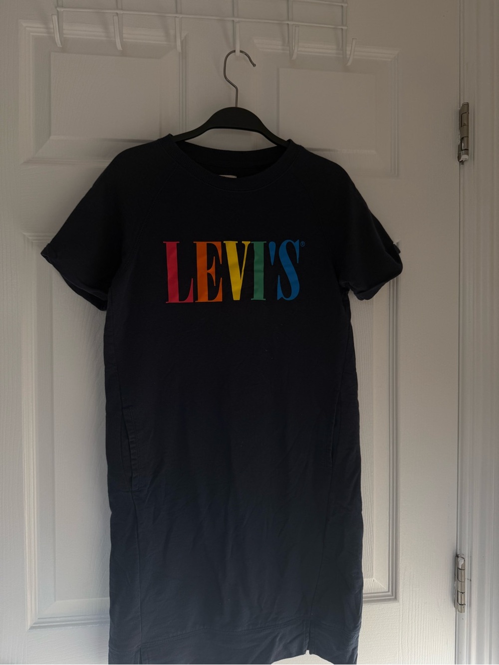 Levi's Navy T-Shirt Dress with Rainbow Logo